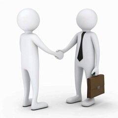 Business Agreement: A Symbolic Handshake in 3D