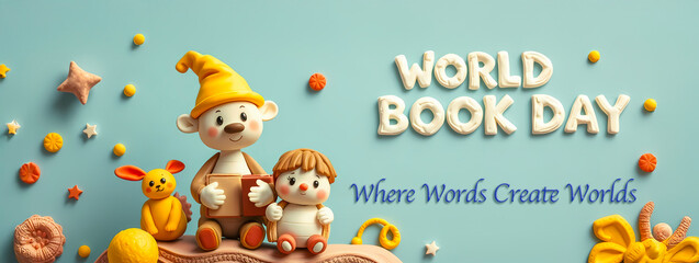 Fototapeta premium Poster to celebrate World Book Day, 6th March