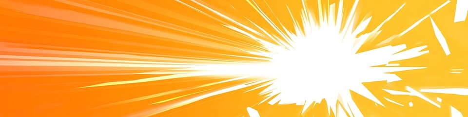 Naklejka premium A bright, abstract sunburst pattern with a large white area 