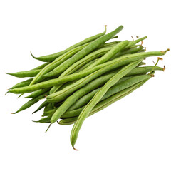 Green beans healthy food isolated on transparent background