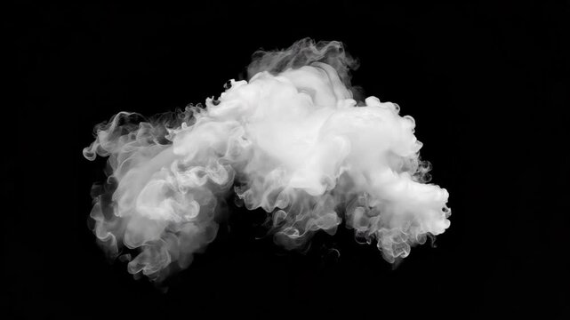 Abstract fluffy cloud formation animated overlay, transparent 4K video, alpha channel, ProRes 4444