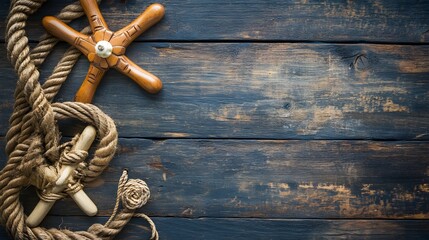 Rope is tied to a wooden cross and a wooden star. The rope is tied to the cross and the star, creating a sense of connection and unity between the two objects