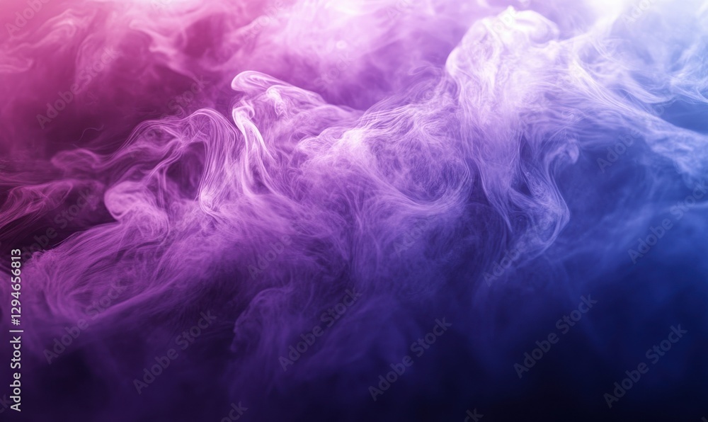 Poster abstract swirling liquid textures in vibrant shades of purple and pink illuminated by soft light cre