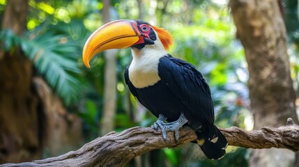 Majestic Hornbill: A Vibrant Forest Avian Species with Long Bill and Unique Features