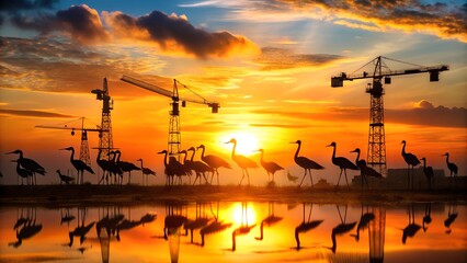 sunset over the river