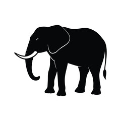 elephant silhouette isolated on white background