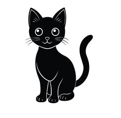 Fototapeta premium cat silhouette isolated on white background
