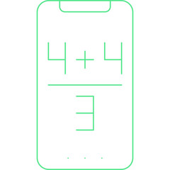 Studying Math on Mobile icon single vector illustration