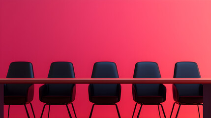 Naklejka premium Front view of modern office boardroom with minimalist design for team collaboration