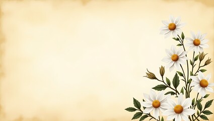 Elegant White Daisies on Vintage Background