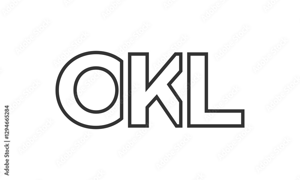 Poster okl logo design template with strong and modern bold text. initial based vector logotype featuring s