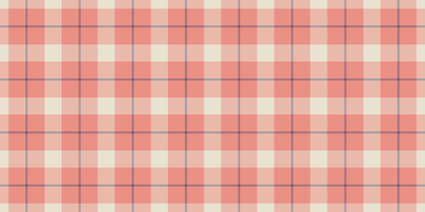 Dye vector plaid background, outside seamless texture pattern. Thanksgiving fabric tartan check textile in red and light colors.