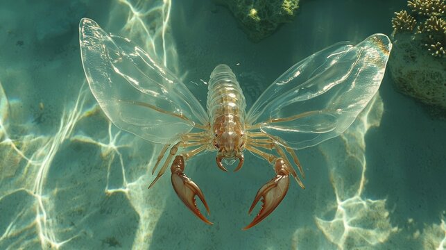 Eurypterids, which are connected to arachnids, are depicted in an illustration of eurypterus investigating the sea floor, and they include the largest known arthropods from 460 to 248 million years