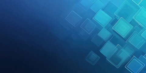 Obraz premium Blue background with squares and geometric shapes