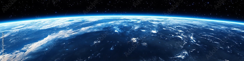 Poster a cosmic view of a planet's surface with a large area for text