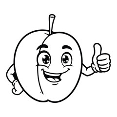  Hand drawn purple fruit giving a thumbs vector Clipart Illustration with a white background 