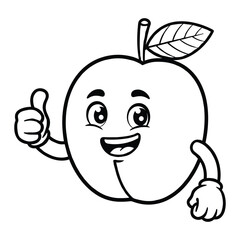 Hand drawn purple fruit giving a thumbs vector Clipart Illustration with a white background 