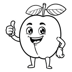  Hand drawn purple fruit giving a thumbs vector Clipart Illustration with a white background 