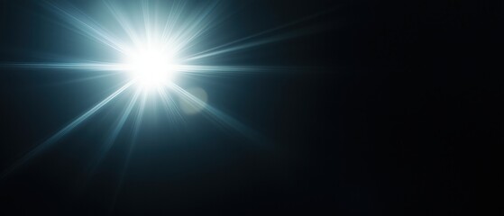 Blinding light bursts through darkness, creating rainbow lens flares and an ethereal ambiance