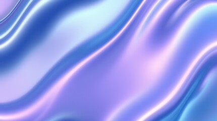 Fototapeta premium Elegant blue and purple iridescent waves create a silky smooth abstract background.