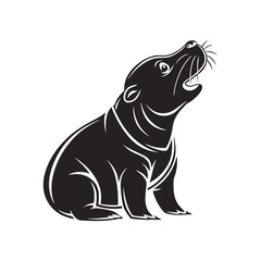Fototapeta premium vector illustration of a River Otter Silhouette Vector Art
