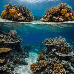 Naklejka premium coral reef and coral