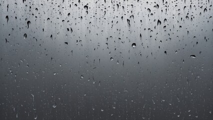 Rain-Covered Window with Flowing Water Streaks on Neutral Gray Background