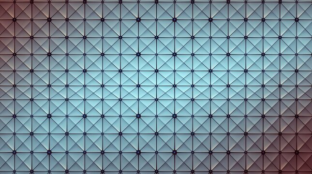 A repeating geometric pattern with blue squares and black lines creates a visually appealing background.