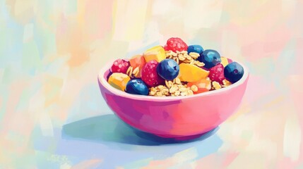 Fresh Fruit and Granola Breakfast Bowl