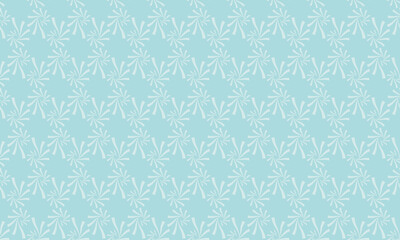 Fototapeta premium Serene pastel blue background with a repeating pattern of delicate, stylized snowflakes.