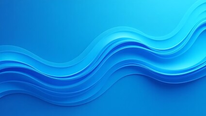 Abstract Blue Wave Background: Serene Digital Art