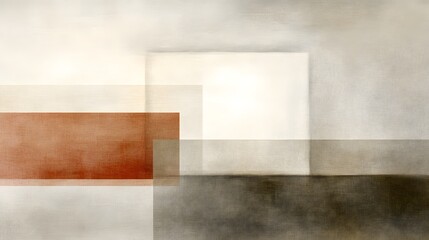 Abstract composition of overlapping shapes in muted tones, creating a tranquil atmosphere