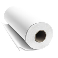 Fototapeta premium White Paper Roll Print Design on transparent background.