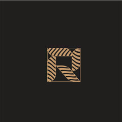 R monogram Luxury Aesthetic interior wellness holistic logo design