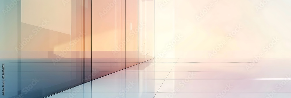 Poster abstract blurred architectural background in soft pastel colors. gentle and minimalist design with s