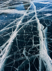 Cracked Ice Surface of Lake Baikal