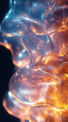 Abstract Colorful Bubbles with Glowing Elements in Dark Background