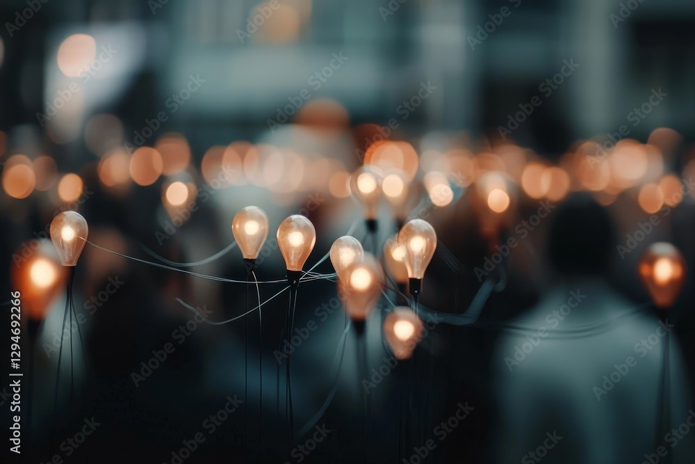 Poster a smart city's line and communication pattern design enables networking, connection, and societal in