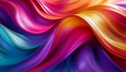 Fototapeta premium Vibrant Abstract Waves of Colorful Silk Textures