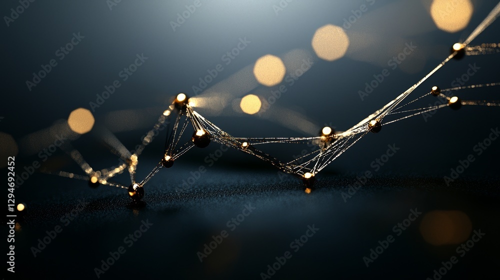 Poster an abstract representation of lines and bokeh, generated by ai, highlights networking, big data, and