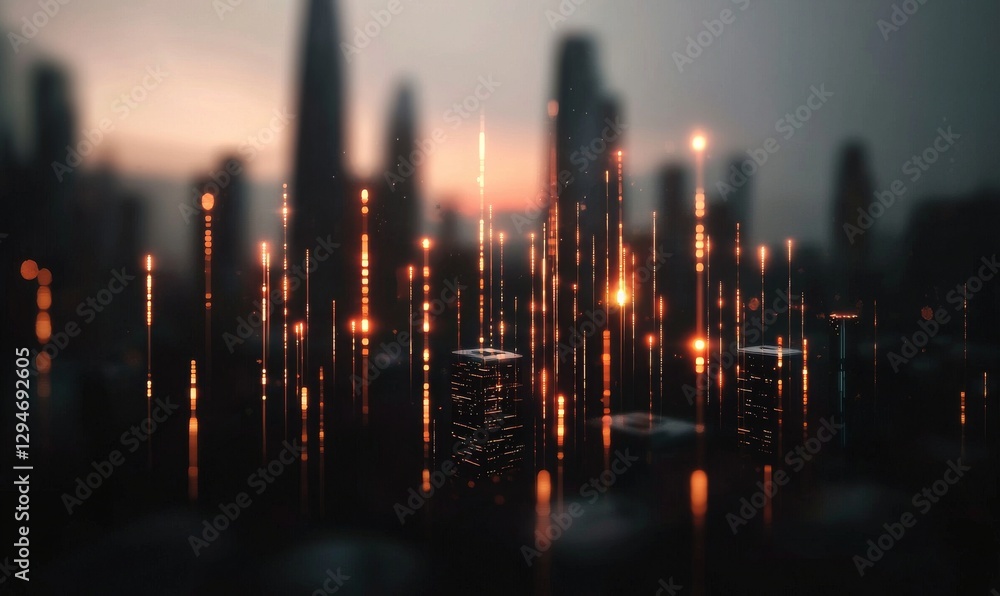 Poster the concept of big data connection technology is integral to smart cities and digital transformation