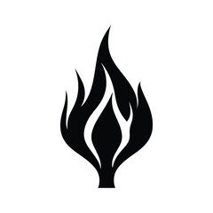 Fire Icon vector silhouette black color