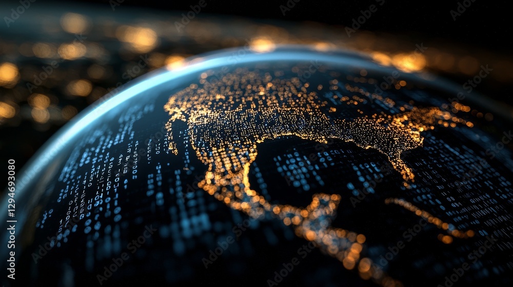 Poster the concept of a futuristic global social media platform, where people connect and share digital dat