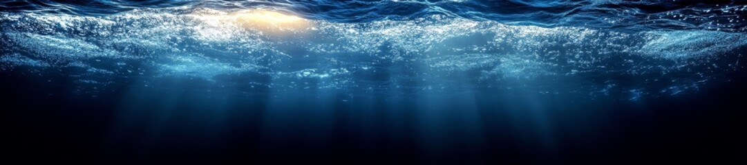 Obraz premium Soft Light Breaking Through Water in a Calm Ocean Setting. Generative AI