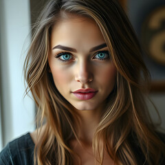 Naklejka premium Most beautiful blue-eyed women in the world