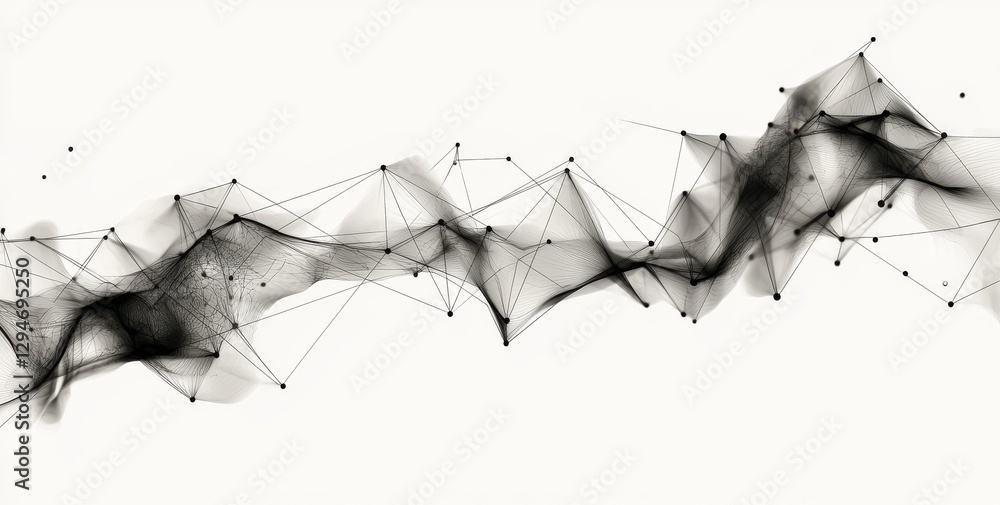 Poster a futuristic network and data transformation is symbolized by an abstract background of connected do