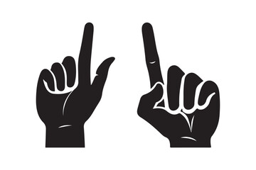 Minimalist Hand Gesture Silhouette with Pointing Finger Icon