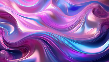 Obraz premium Vibrant Abstract Fluid Art with Iridescent Waves and Swirls 