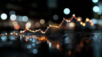 Digital prosperity is represented by the financial graph that symbolizes the stock market and forex stock