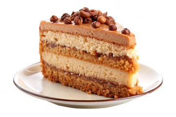a slice of coffee cake image isolated on a transparent background
